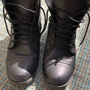 CLOSET CLEAR OUT Edgy black vegan combat boots